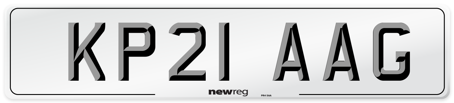 KP21 AAG Number Plate from New Reg